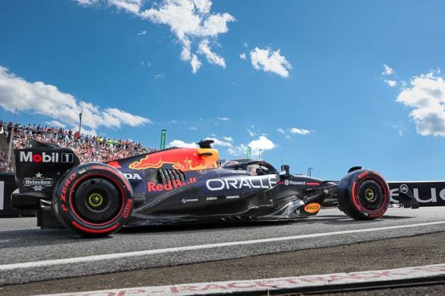 Max Verstappen Oracle Red Bull Racing 1 comes out of the pit lane, Qualifying, Grand Prix of Austria, Motorsport, Men, Formula 1, 28 06 2025 Spielberg Styria Austria Copyright: xkolbert-press ChristianxKolbertx