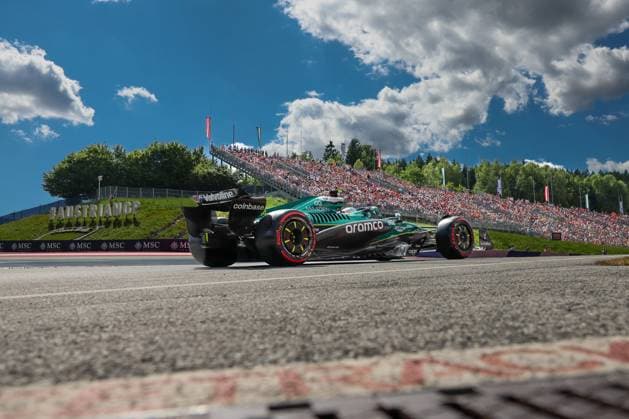 Fernando Alonso Aston Martin Aramco 14 comes out of the pit lane, Qualifying, Grand Prix of Austria, Motorsport, Men, Formula 1, 28 06 2025 Spielberg Styria Austria Copyright: xkolbert-press ChristianxKolbertx