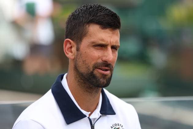June 28, 2025, London, Celestynow, England: NOVAK DJOKOVIC of Serbia during the media day before the Championships 2025 at Wimbledon AELTC in London. London England - ZUMAc278 20250628_zsp_c278_003 Copyright: xMarcinxCholewinskix