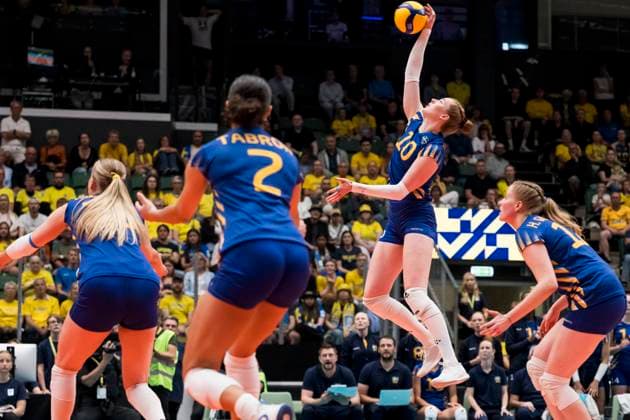 250628 Isabelle Haak of Sweden during Women s European Golden League semifinal volleyball match between Sweden and Ukraine on June 28, 2025 in Ängelholm Photo Petter Arvidson BILDBYRAN kod PA PA1041 volleyball, volleyball,european golden league,semifinal, semifin  Copyright: PETTERxARVIDSON BB250628PA018