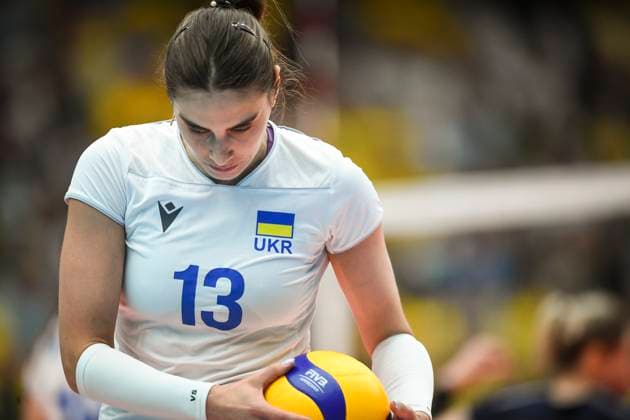 ÄNGELHOLM, SWEDEN 20250628 Ukraine s Yulila Dymar in action during the CEV Women s Volleyball European Golden League semifinal match between Ukraine and Sweden at Catena Arena, in Angelholm, Sweden, on June 28, 2025 ÄNGELHOLM SWEDEN x11566x  Copyright: xHenrikxEberlund TTx GOLDEN LEAGUE UKRAINE-SWEDEN