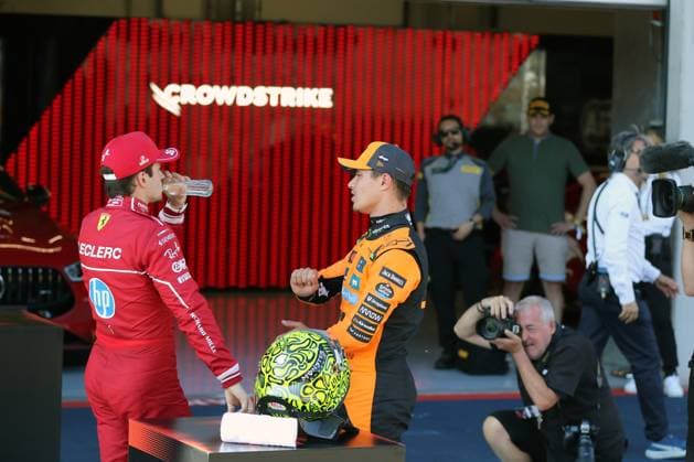 Spielberg, Austria June 26 29, 2025 FIA Formula 1 World Championship Grand Prix Austria 2025 Qualifying Saturday Pictured Charles Leclerc MCO Lando Norris GBR Red Bull Ring Styria Copyright: xFotostandx xHorstxBernhardtx