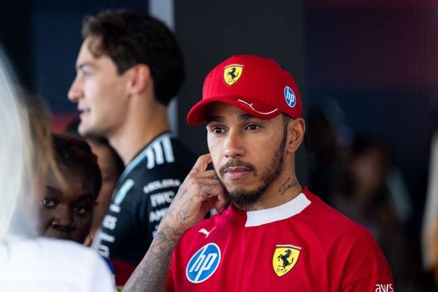 Lewis Hamilton Scuderia Ferrari HP, Great Britain, 44 , behind George Russell Mercedes AMG Petronas F1 Team, Great Britain, 63 , AUT, Formula 1 World Championship, MSC Cruises Grand Prix of Austria, Red Bull Ring Spielberg, Qualifying Day, 2025 season, 28 06 2025 AUT, Formula 1 World Championship, MSC Cruises Grand Prix of Austria, Red Bull Ring Spielberg, Qualifying Day, 2025 season, 28 06 2025 Spielberg Copyright: xEibner-Pressefoto Memmlerx EP_MMR