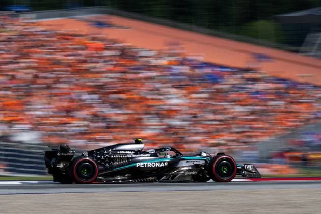 Andrea Kimi Antonelli Mercedes AMG Petronas F1 Team, Italy, 12 in F1 W16 in front of fans spectators on the not sold out Redbull Tribuene, AUT, Formula 1 World Championship, MSC Cruises Grand Prix of Austria, Red Bull Ring Spielberg, Qualifying Day, Season 2025, 28 06 2025 AUT, Formula 1 World Championship, MSC Cruises Grand Prix of Austria, Red Bull Ring Spielberg, Qualifying Day, Season 2025, 28 06 2025 Spielberg Copyright: xEibner-Pressefoto Memmlerx EP_MMR