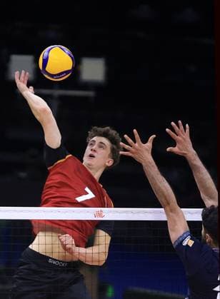 28.06.2025 Belgrade(Serbia) Germany-Iran Men s Volleyball Nations League Johannes Tille (L) Germany :