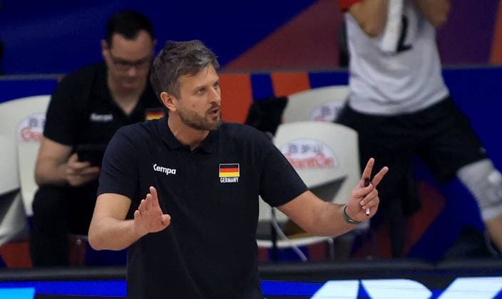28.06.2025 Belgrade(Serbia) Germany-Iran Men s Volleyball Nations League Michal Winiarski Germany coach :