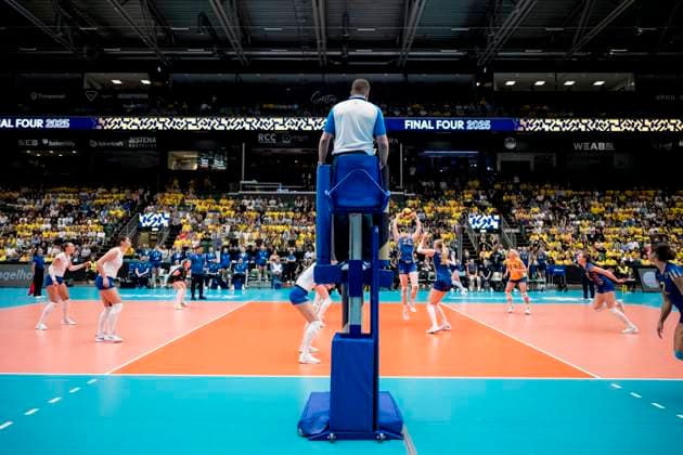 250628 General interior view during Women s European Golden League semifinal volleyball match between Sweden and Ukraine on June 28, 2025 in Ängelholm Photo Petter Arvidson BILDBYRAN kod PA PA1041 volleyball volleyball european golden league semifinal semifinals sverige ukraine sweden dam bbeng ukraina  Copyright: PETTERxARVIDSON BB250628PA037