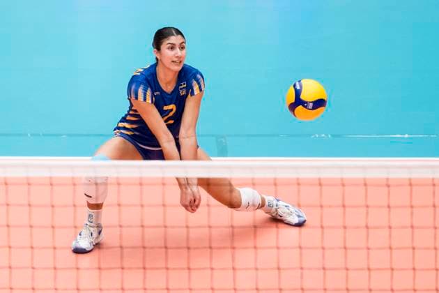 250628 Maya Tabron of Sweden during Women s European Golden League semifinal volleyball match between Sweden and Ukraine on June 28, 2025 in Ängelholm Photo Petter Arvidson BILDBYRAN kod PA PA1041 volleyball volleyball european golden league semifinal semifinals sverige ukraine sweden dam bbeng ukraina  Copyright: PETTERxARVIDSON BB250628PA041