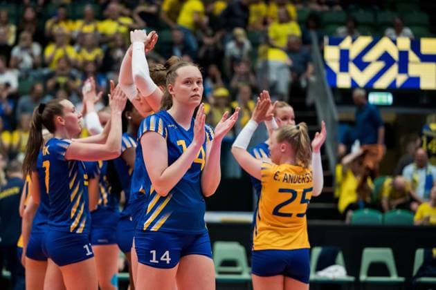 250628 Hanna Hellvig of Sweden looks dejected after Women s European Golden League semifinal volleyball match between Sweden and Ukraine on June 28, 2025 in Ängelholm Photo Petter Arvidson BILDBYRAN kod PA PA1041 volleyball volleyball european golden league semifinal semifinals sverige ukraine sweden dam bbeng ukraina depp  Copyright: PETTERxARVIDSON BB250628PA074