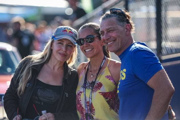 FORMULA 1 - GP of Austria 2025 SPIELBERG,AUSTRIA,28.JUN.25 - MOTORSPORTS, FORMULA 1 - Grand Prix of Austria, Red Bull Ring, practice and qualifying. Image shows Nina Proll, Andrea Schlager and Gregor Bloeb.  GEPAxpictures xManuelxBinder