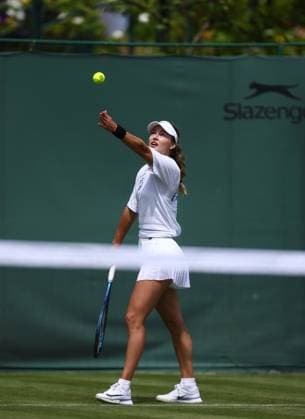 Wimbledon Championships 2025 AELTC, Saturday Practice, London, UK - 28 06 2025 Anna Kalinskaya Practices at Wimbledon ahead of the 2025 Championships London Wimbledon London GBR, UK NEWSPAPERS OUT Copyright: xMarkxGreenwoodx