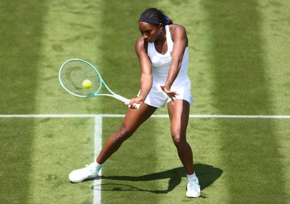 Wimbledon Championships 2025 AELTC, Saturday Practice, London, UK - 28 06 2025 Coco Gauff (USA) Practices at Wimbledon ahead of the 2025 Championships London Wimbledon London GBR, UK NEWSPAPERS OUT Copyright: xMarkxGreenwoodx