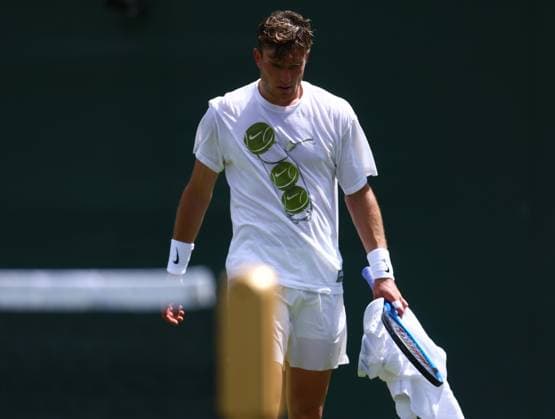 Wimbledon Championships 2025 AELTC, Saturday Practice, London, UK - 28 06 2025 Jack Draper (GBR) Practices at Wimbledon ahead of the 2025 Championships London Wimbledon London GBR, UK NEWSPAPERS OUT Copyright: xMarkxGreenwoodx