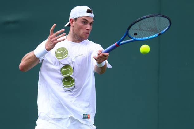 Wimbledon Championships 2025 AELTC, Saturday Practice, London, UK - 28 06 2025 Jack Draper (GBR) Practices at Wimbledon ahead of the 2025 Championships London Wimbledon London GBR, UK NEWSPAPERS OUT Copyright: xMarkxGreenwoodx