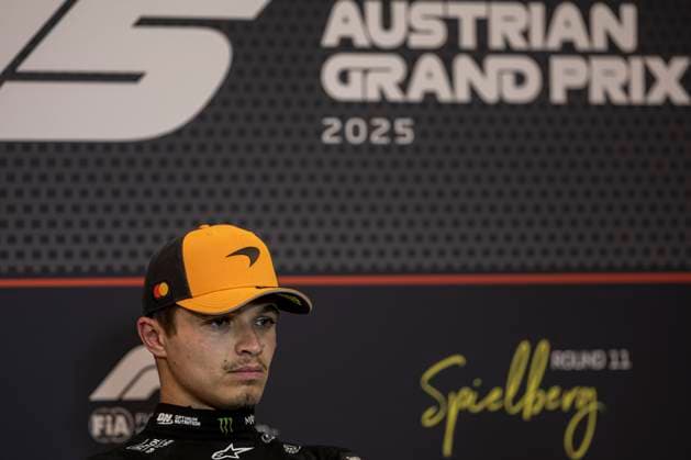 F1 Grand Prix of Austria - Qualifying Lando Norris of Great Britain and McLaren F1 Team driver participates in the post-qualifying interview at the Formula 1 MSC Cruises Austrian Grand Prix in Spielberg, Austria, on June 28, 2025. Spielberg Austria  Copyright: xRobertxSzaniszlox originalFilename:szaniszlo-notitle250628_np7wO.jpg