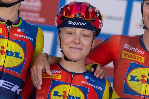 Italian Women s Road cycling, Rad, Radsport, Strasse Championship 2025 - Darfo Boario Terme Gaia Realini participates in the Italian Road Cycling Championship 2025 Team Presentation in Darfo Boario Terme, on June 28, 2025. Darfo Boario Terme Italy  Copyright: xTommasoxBerardix originalFilename:berardi-italianr250628_npHh6.jpg