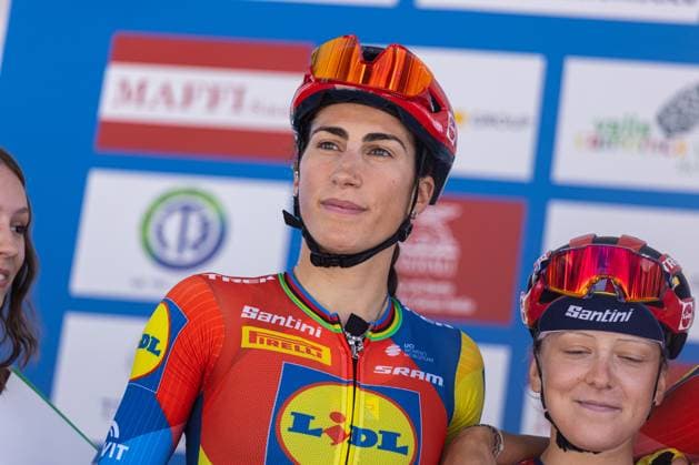 Italian Women s Road cycling, Rad, Radsport, Strasse Championship 2025 - Darfo Boario Terme Elisa Balsamo participates in the Italian Road Cycling Championship 2025 Team Presentation in Darfo Boario Terme, on June 28, 2025. , Italy. Darfo Boario Terme Italy  Copyright: xTommasoxBerardix originalFilename:berardi-italianr250628_nplKD.jpg