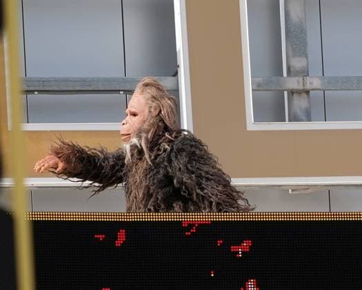 June 28, 2025: Sasquatch makes an appearance after Kansas City Royals first base Vinnie Pasquantino (9) hits a home run against the Dodgers at Kauffman Stadium Kansas City, Missouri. CSM. Kansas City United States - ZUMAc04_ 20250628_zma_c04_031 Copyright: xJonxRobichaudx