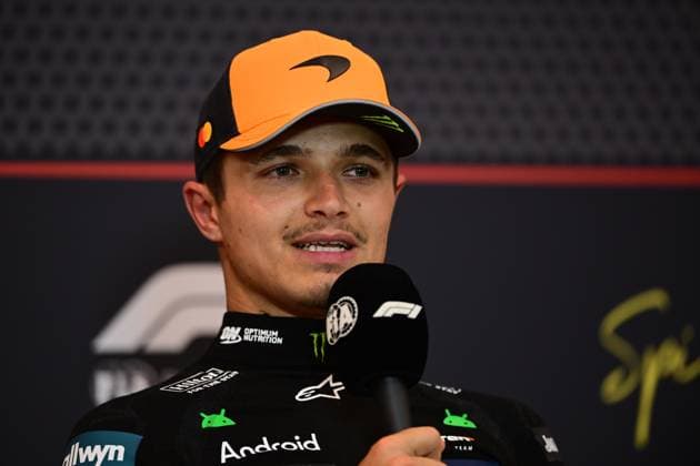 F1 Grand Prix of Austria - Qualifying Lando Norris of the McLaren F1 Team speaks at a press conference, PK, Pressekonferenz after qualifying for the 12th round of the Formula 1 World Championship, WM, Weltmeisterschaft at the Red Bull Ring in Spielberg, Styria, Austria, on June 28, 2025. Spielberg Styria Austria  Copyright: xAndreaxDiodatox originalFilename:diodato-formula1250628_npZuM.jpg