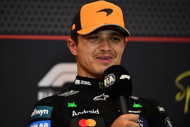 F1 Grand Prix of Austria - Qualifying Lando Norris of the McLaren F1 Team speaks at a press conference, PK, Pressekonferenz after qualifying for the 12th round of the Formula 1 World Championship, WM, Weltmeisterschaft at the Red Bull Ring in Spielberg, Styria, Austria, on June 28, 2025. Spielberg Styria Austria  Copyright: xAndreaxDiodatox originalFilename:diodato-formula1250628_npmPo.jpg