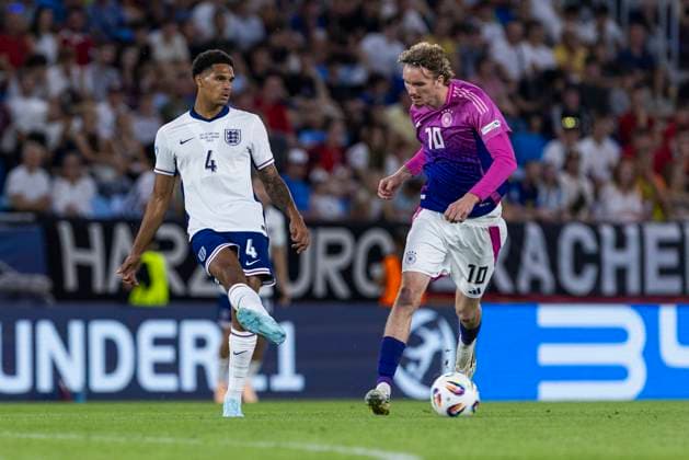 UEFA U21 European Championship, Final England Germany 28 06 2025 Jarell Quansah England, 4 , Nick Woltemade Germany, 10 at the UEFA U21 European Championship Final England Germany, on 28 06 2025, National Football Stadium, Bratislava, Slovakia Copyright: xBEAUTIFULxSPORTS Meuselx
