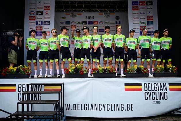 Belgian 2025 National Championship Binche 29 06 2025 BINCHE, BELGIUM - JUNE 29 : team Wagner Bazin WB during the Men Elite cycling road race of the Belgian National Championships 2025 an UCI National Championships cycling race of 230 km with start in Binche and finish in Binche on June 29, 2025 in Binche, Belgium, 29 06 2025 ( Motordriver Guy De Vuyst - Binche Belgium  Copyright: xNicoxVereeckenx