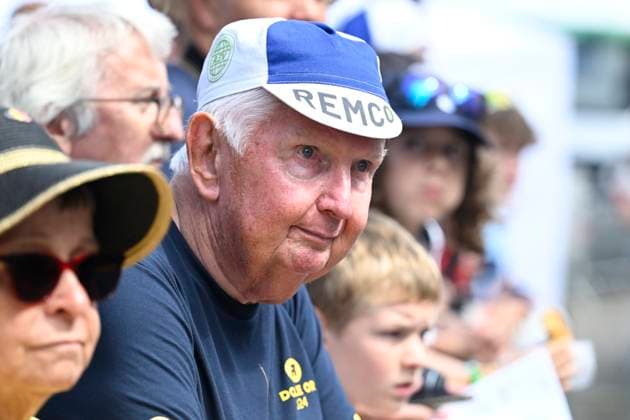 Belgian 2025 National Championship Binche 29 06 2025 BINCHE, BELGIUM - JUNE 29 : supporter of Evenepoel Remco of Soudal Quick-Step during the Men Elite cycling road race of the Belgian National Championships 2025 an UCI National Championships cycling race of 230 km with start in Binche and finish in Binche on June 29, 2025 in Binche, Belgium, 29 06 2025 ( Motordriver Guy De Vuyst - Binche Belgium  Copyright: xNicoxVereeckenx