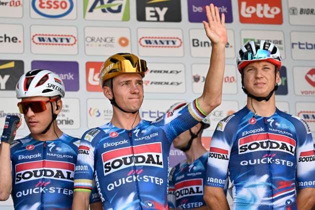 Belgian 2025 National Championship Binche 29 06 2025 BINCHE, BELGIUM - JUNE 29 : Evenepoel Remco of Soudal Quick-Step during the Men Elite cycling road race of the Belgian National Championships 2025 an UCI National Championships cycling race of 230 km with start in Binche and finish in Binche on June 29, 2025 in Binche, Belgium, 29 06 2025 ( Motordriver Guy De Vuyst - Binche Belgium  Copyright: xNicoxVereeckenx