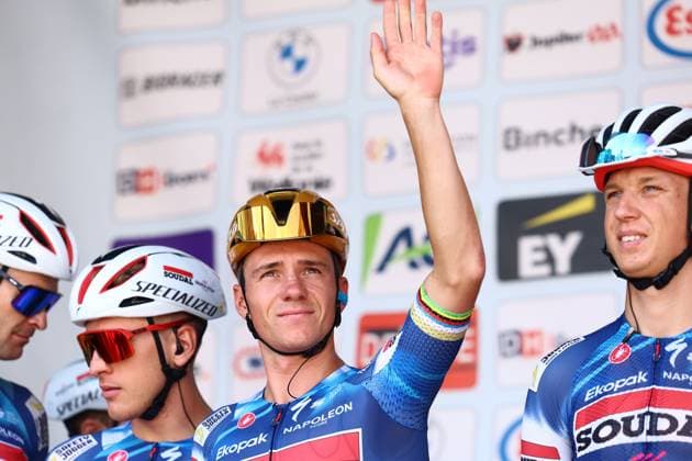 Belgian Remco Evenepoel of Soudal Quick-Step pictured before the start of the men s elite road race of the Belgian Cycling Championships, 230km from and to the Grand Place square in Binche on Sunday 29 June 2025. DAVIDxPINTENS  x128048038x