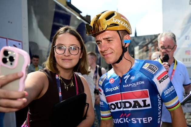 Belgian 2025 National Championship Binche 29 06 2025 BINCHE, BELGIUM - JUNE 29 : Evenepoel Remco of Soudal Quick-Step during the Men Elite cycling road race of the Belgian National Championships 2025 an UCI National Championships cycling race of 230 km with start in Binche and finish in Binche on June 29, 2025 in Binche, Belgium, 29 06 2025 ( Motordriver Guy De Vuyst - Binche Belgium  Copyright: xNicoxVereeckenx