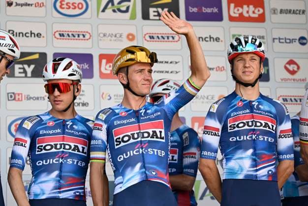 Belgian 2025 National Championship Binche 29 06 2025 BINCHE, BELGIUM - JUNE 29 : Evenepoel Remco of Soudal Quick-Step during the Men Elite cycling road race of the Belgian National Championships 2025 an UCI National Championships cycling race of 230 km with start in Binche and finish in Binche on June 29, 2025 in Binche, Belgium, 29 06 2025 ( Motordriver Guy De Vuyst - Binche Belgium  Copyright: xNicoxVereeckenx