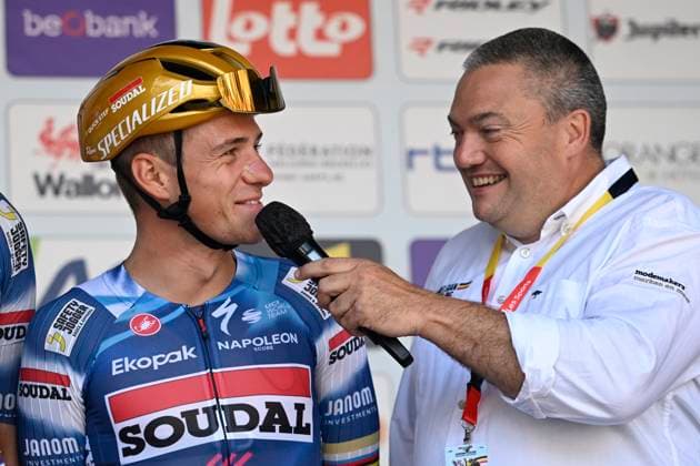 Belgian 2025 National Championship Binche 29 06 2025 BINCHE, BELGIUM - JUNE 29 : Evenepoel Remco of Soudal Quick-Step during the Men Elite cycling road race of the Belgian National Championships 2025 an UCI National Championships cycling race of 230 km with start in Binche and finish in Binche on June 29, 2025 in Binche, Belgium, 29 06 2025 ( Motordriver Guy De Vuyst - Binche Belgium  Copyright: xNicoxVereeckenx