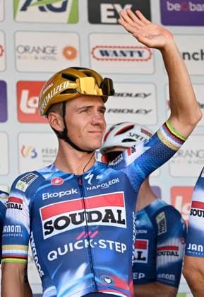 Belgian 2025 National Championship Binche 29 06 2025 BINCHE, BELGIUM - JUNE 29 : Evenepoel Remco of Soudal Quick-Step during the Men Elite cycling road race of the Belgian National Championships 2025 an UCI National Championships cycling race of 230 km with start in Binche and finish in Binche on June 29, 2025 in Binche, Belgium, 29 06 2025 ( Motordriver Guy De Vuyst - Binche Belgium  Copyright: xNicoxVereeckenx