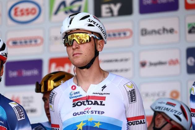Belgian Tim Merlier of Soudal Quick-Step pictured before the start of the men s elite road race of the Belgian Cycling Championships, 230km from and to the Grand Place square in Binche on Sunday 29 June 2025. DAVIDxPINTENS  x128048076x