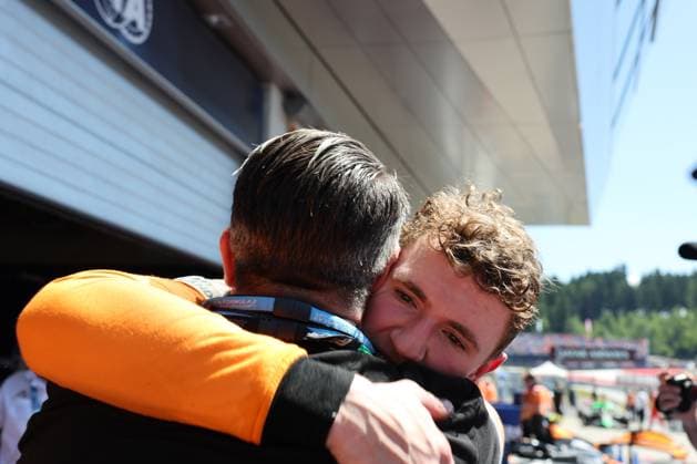 Alex Dunne Rodin Motorsport, Formula 2, Mclaren Driver Academy , Podium, Grand Prix of Austria, Motorsport, Men, Formula 1, 29 06 2025 Spielberg Styria Austria Copyright: xkolbert-press AnnikaxGrafx