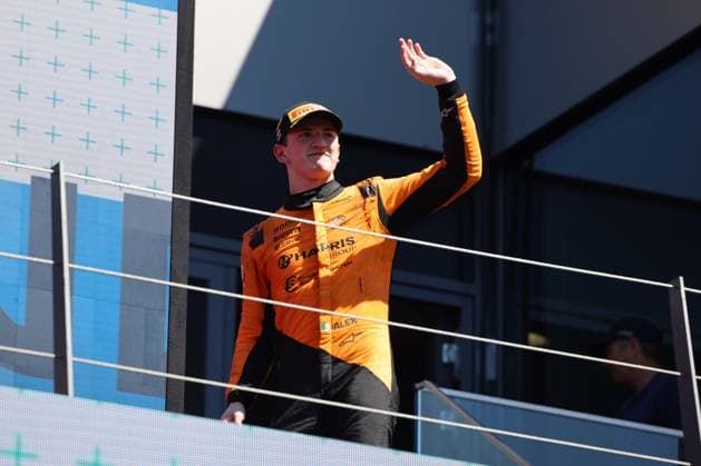 Alex Dunne Rodin Motorsport, Formula 2, Mclaren Driver Academy , Podium, Grand Prix of Austria, Motorsport, Men, Formula 1, 29 06 2025 Spielberg Styria Austria Copyright: xkolbert-press AnnikaxGrafx