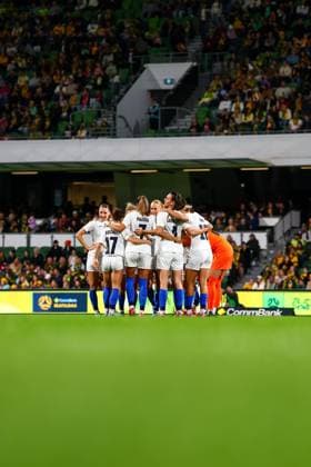 Slovenia team huddle prior to the Women?s International Friendly, Länderspiel, Nationalmannschaft game between Australia and Slovenia at HBF Park in Perth, Australia. (Ramiro Larguia SPP) Copyright: xRamiroxLarguiax xSPPx spp-en-RaLaSp-AUSvsSLO0017