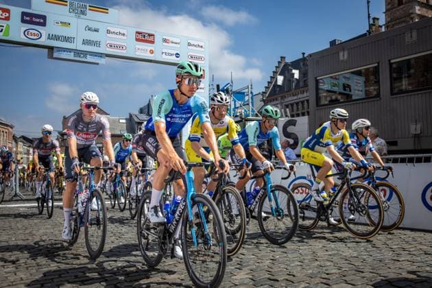 Belgian Oliver Naesen of Decathlon AG2R La Mondiale Team pictured at the start of the men s elite road race of the Belgian Cycling Championships, 230km from and to the Grand Place square in Binche on Sunday 29 June 2025. DAVIDxPINTENS  x128049370x