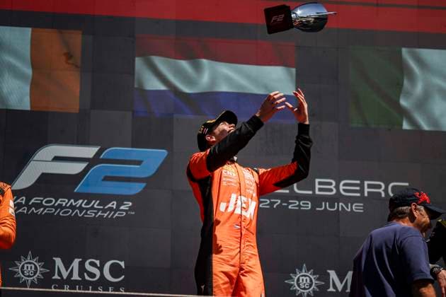 AUTO - FORMULA 2 2025 - AUSTRIA VERSCHOOR Ricard (nld), MP Motorsport, Dallara F2 2024, portrait podium during the 7th round of the 2025 FIA Formula 2 Championship from June 27 to 29, 2025 on the Red Bull Ring, in Spielberg, Austria - SpielbergAustria  Copyright: xXavixBonillax