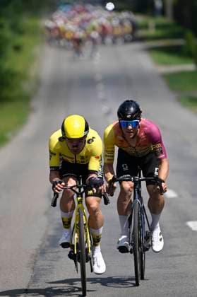 Belgian 2025 National Championship Binche 29 06 2025 BINCHE, BELGIUM - JUNE 29 : Campenaerts Victor of Team Visma Lease A Bike and Marchand Gianni of Tarteletto - Isorex during the Men Elite cycling road race of the Belgian National Championships 2025 an UCI National Championships cycling race of 230 km with start in Binche and finish in Binche on June 29, 2025 in Binche, Belgium, 29 06 2025 Binche Belgium  Copyright: xNicoxVereeckenx