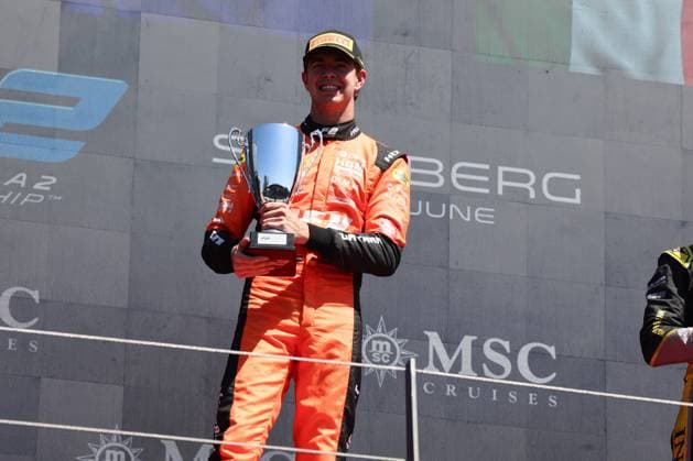 Richard Verschoor MP Motorsport, Formula 2 wins Feature Race, Podium, Grand Prix of Austria, Motorsport, Men, Formula 1, 29 06 2025 Spielberg Styria Austria Copyright: xkolbert-press AnnikaxGrafx