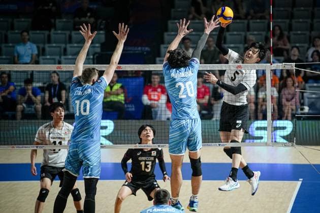Volleyball, FIVB Nations League, Slowenien - Japan Volleyball - FIVB Men s Volleyball Nations League - Slovenia - Bulgaria - 29.06.2025 Tatsunori Otsuka in action during Mens Volleyball Nations League in Burgas, VNL Bulgaria Copyright: xYulianxTodorovx