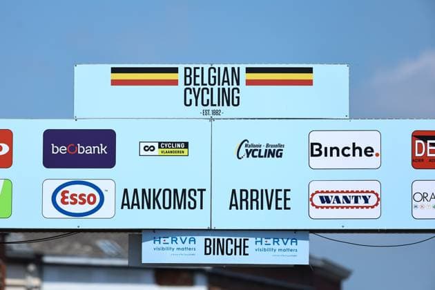 The podium of the women s elite road race of the Belgian Cycling Championships, 132,8 km from and to the Grand Place square in Binche on Sunday 29 June 2025. DAVIDxPINTENS  x128052877x