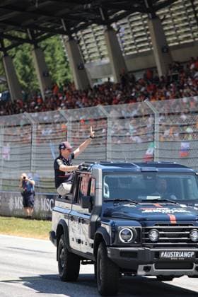 29 06 2025, Red Bull Ring, Spielberg, Formula 1 Austrian Grand Prix 2025 , in the picture Max Verstappen NLD , Oracle Red Bull Racing at the drivers parade Photo by Alessandro Martellotta Hasan Bratic DeFodi Images