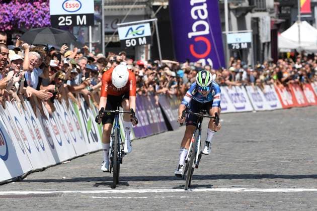 Belgian 2025 National Championship Binche 29 06 2025 BINCHE, BELGIUM - JUNE 29 : GHEKIERE Justine of AG Insurance - Soudal Team winning the Women Elite cycling road race of the Belgian National Championships 2025 an UCI National Championships cycling race of 132,8 km with start in Binche and finish in Binche on June 29, 2025 in Binche, Belgium, 29 06 2025 Binche Belgium  Copyright: xMarcxGoyvaertsx