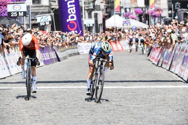 Belgian 2025 National Championship Binche 29 06 2025 BINCHE, BELGIUM - JUNE 29 : GHEKIERE Justine of AG Insurance - Soudal Team winning the Women Elite cycling road race of the Belgian National Championships 2025 an UCI National Championships cycling race of 132,8 km with start in Binche and finish in Binche on June 29, 2025 in Binche, Belgium, 29 06 2025 Binche Belgium  Copyright: xMarcxGoyvaertsx