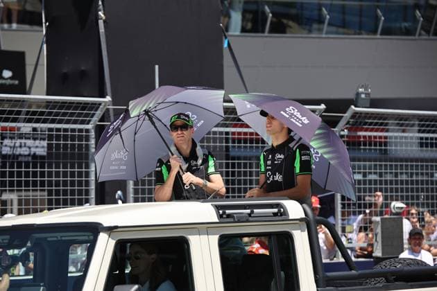 29 06 2025, Red Bull Ring, Spielberg, Formula 1 Austrian Grand Prix 2025 , pictured Nico Hülkenberg DEU , Stake F1 Team Kick Sauber and Gabriel Bortoleto BRA , Stake F1 Team Kick Sauber at the drivers parade Photo by Alessandro Martellotta Hasan Bratic DeFodi Images