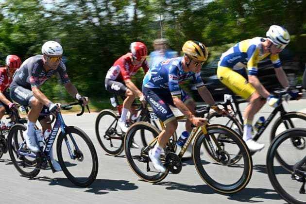Belgian 2025 National Championship Binche 29 06 2025 BINCHE, BELGIUM - JUNE 29 : Evenepoel Remco of Soudal Quick-Step, Rickaert Jonas of Alpecin - Deceuninck during the Men Elite cycling road race of the Belgian National Championships 2025 an UCI National Championships cycling race of 230 km with start in Binche and finish in Binche on June 29, 2025 in Binche, Belgium, 29 06 2025 Binche Belgium  Copyright: xNicoxVereeckenx