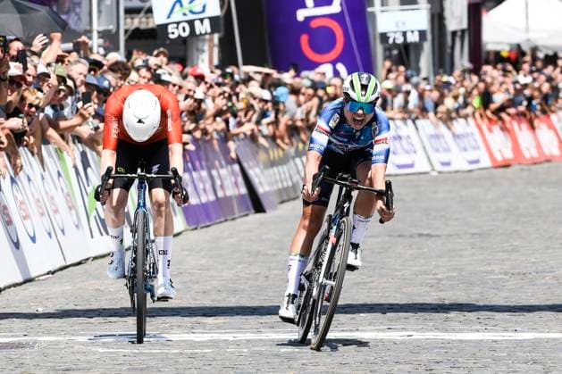 Belgian 2025 National Championship Binche 29 06 2025 BINCHE, BELGIUM - JUNE 29 : GHEKIERE Justine of AG Insurance - Soudal Team winning the Women Elite cycling road race of the Belgian National Championships 2025 an UCI National Championships cycling race of 132,8 km with start in Binche and finish in Binche on June 29, 2025 in Binche, Belgium, 29 06 2025 Binche Belgium  Copyright: xMarcxGoyvaertsx