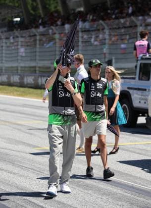 29 06 2025, Red Bull Ring, Spielberg, Formula 1 Austrian Grand Prix 2025 , pictured Nico Hülkenberg DEU , Stake F1 Team Kick Sauber and Gabriel Bortoleto BRA , Stake F1 Team Kick Sauber at the drivers parade Photo by Alessandro Martellotta Hasan Bratic DeFodi Images